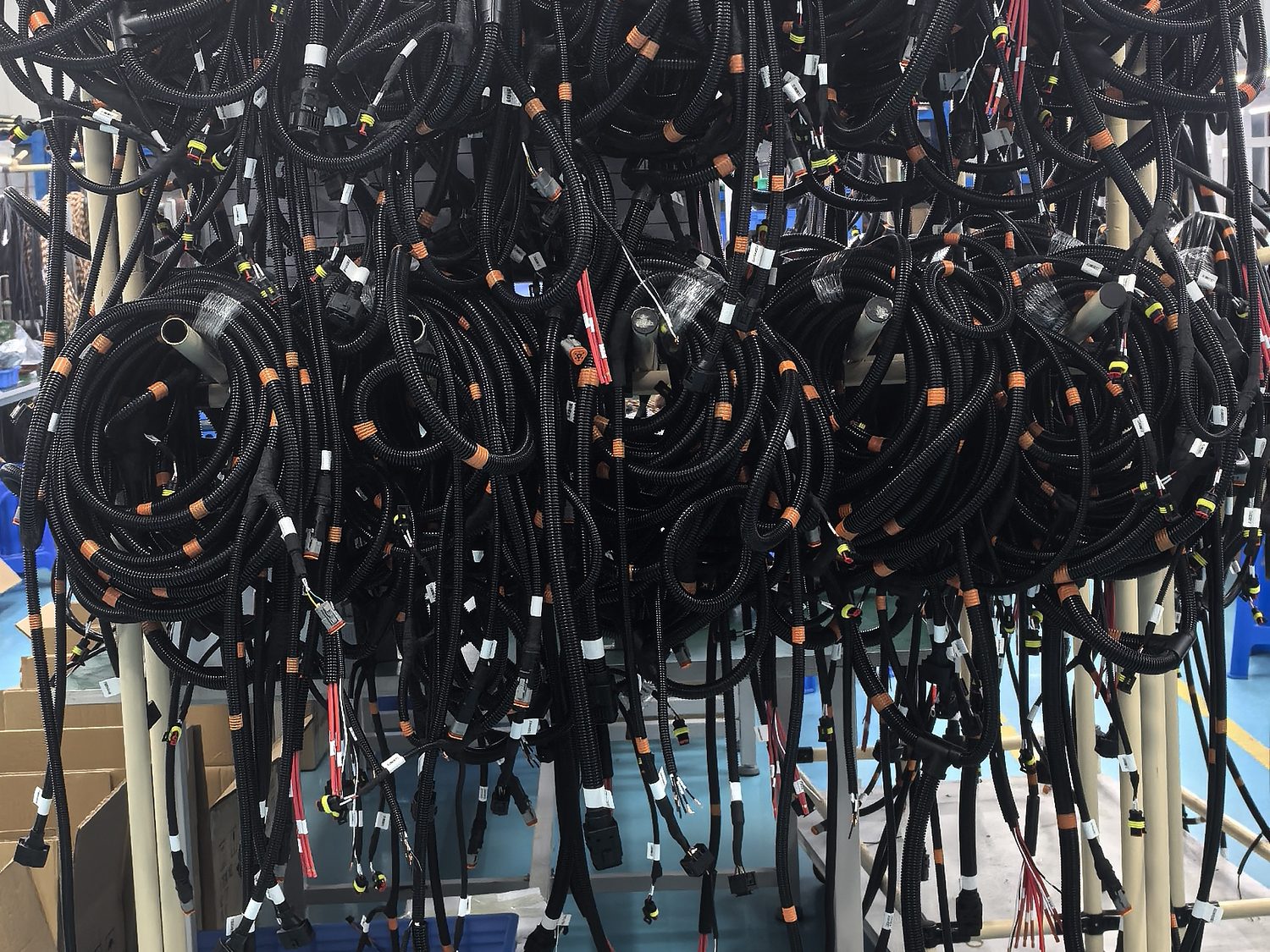 Coiled output awaiting packing